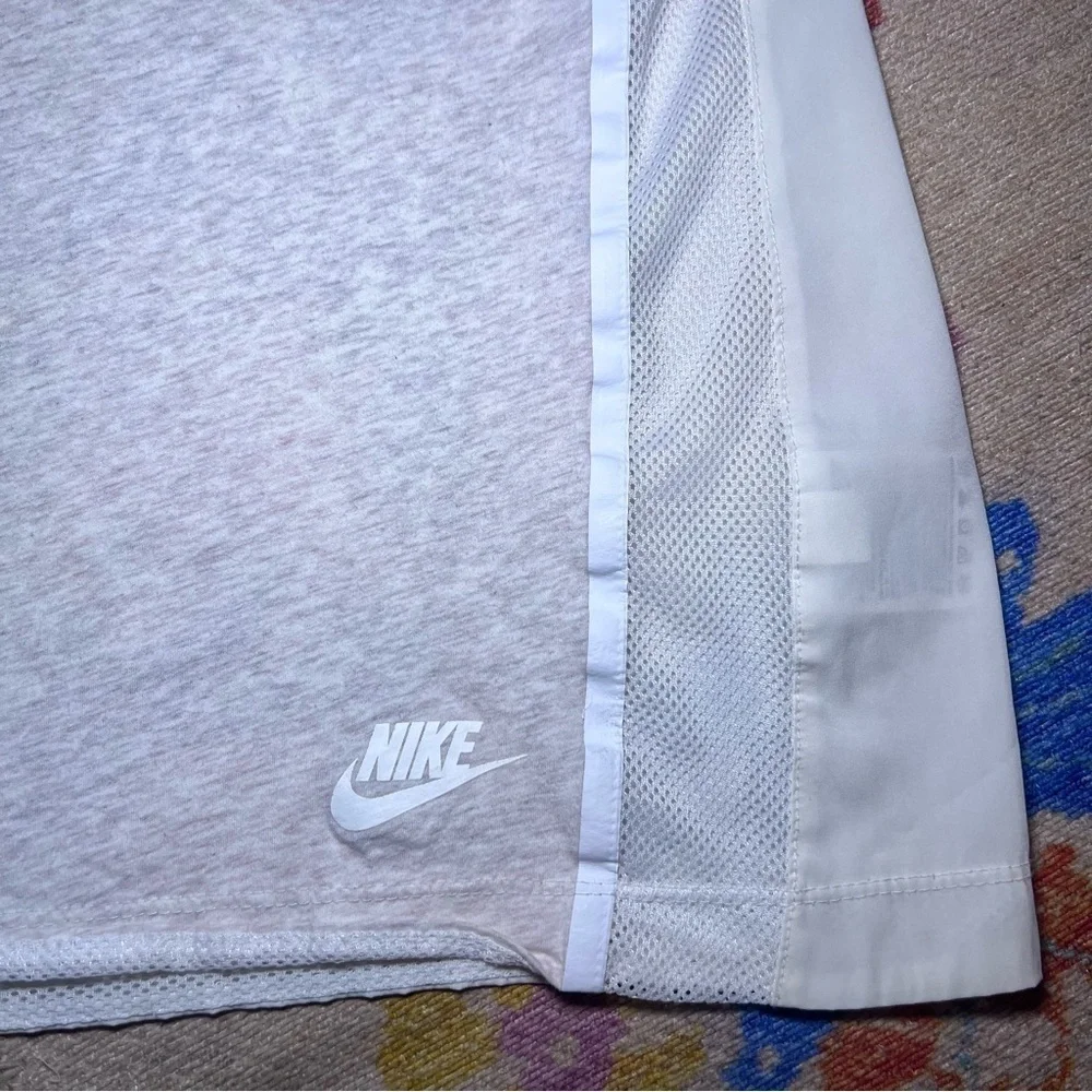 Nike Bonded Tank Top Gray White Size L Mesh Sport Racerback